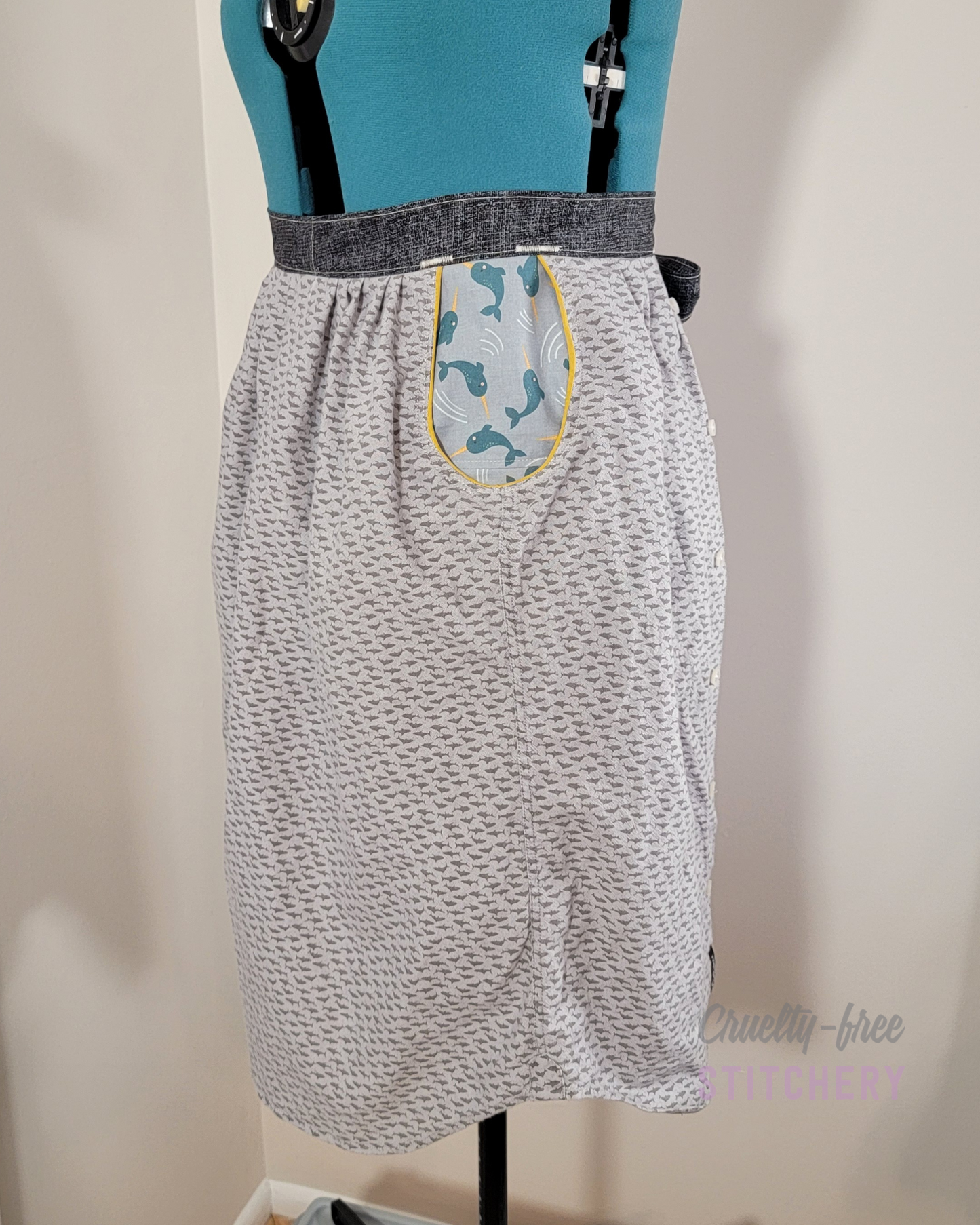 Sharks and Narwhals Half Apron (XS-M)