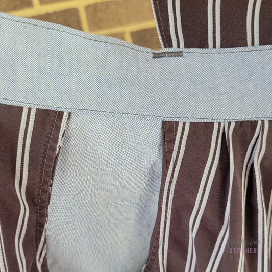 (SOLD) Brown Stripe Pinafore Apron