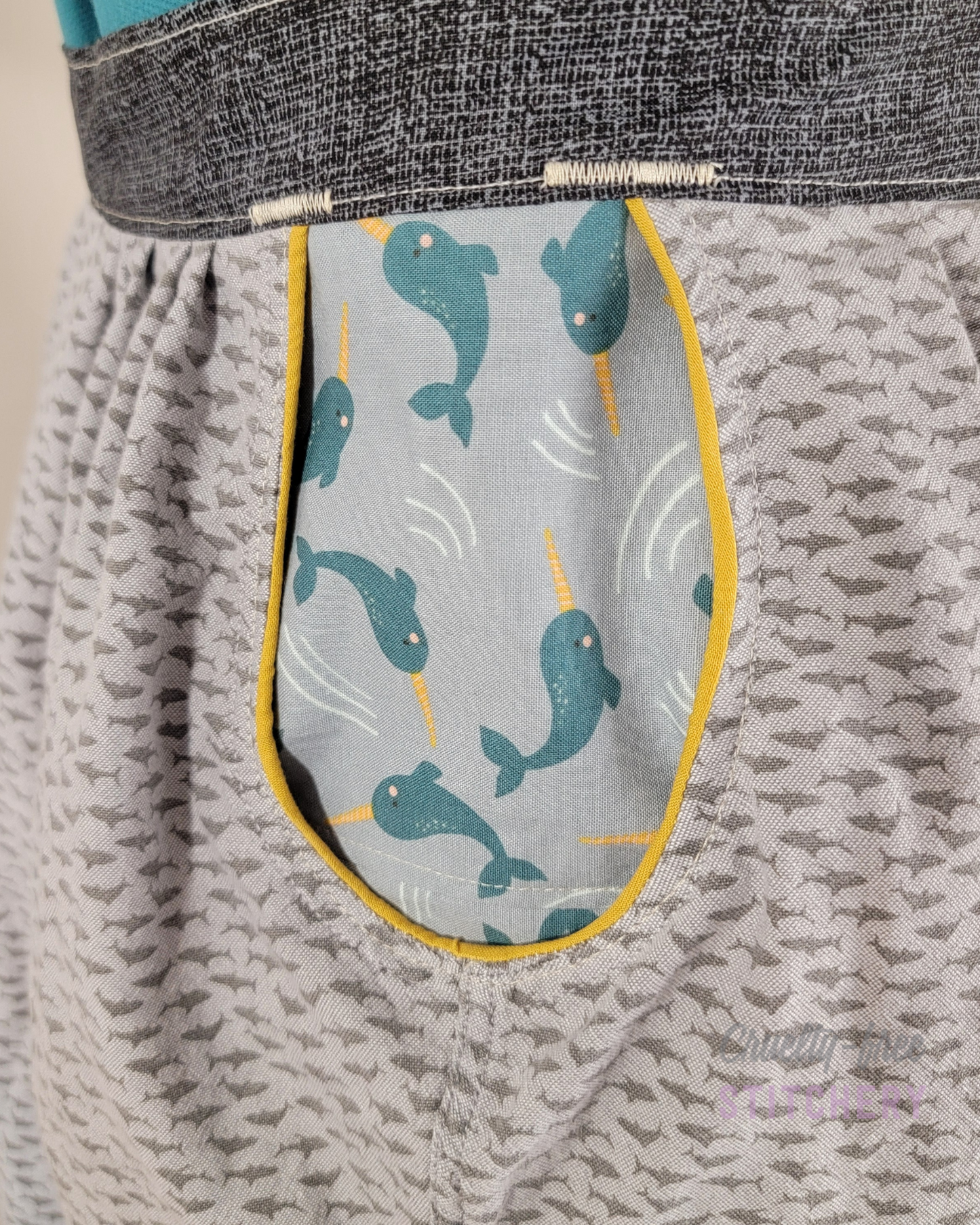 Sharks and Narwhals Half Apron (XS-M)