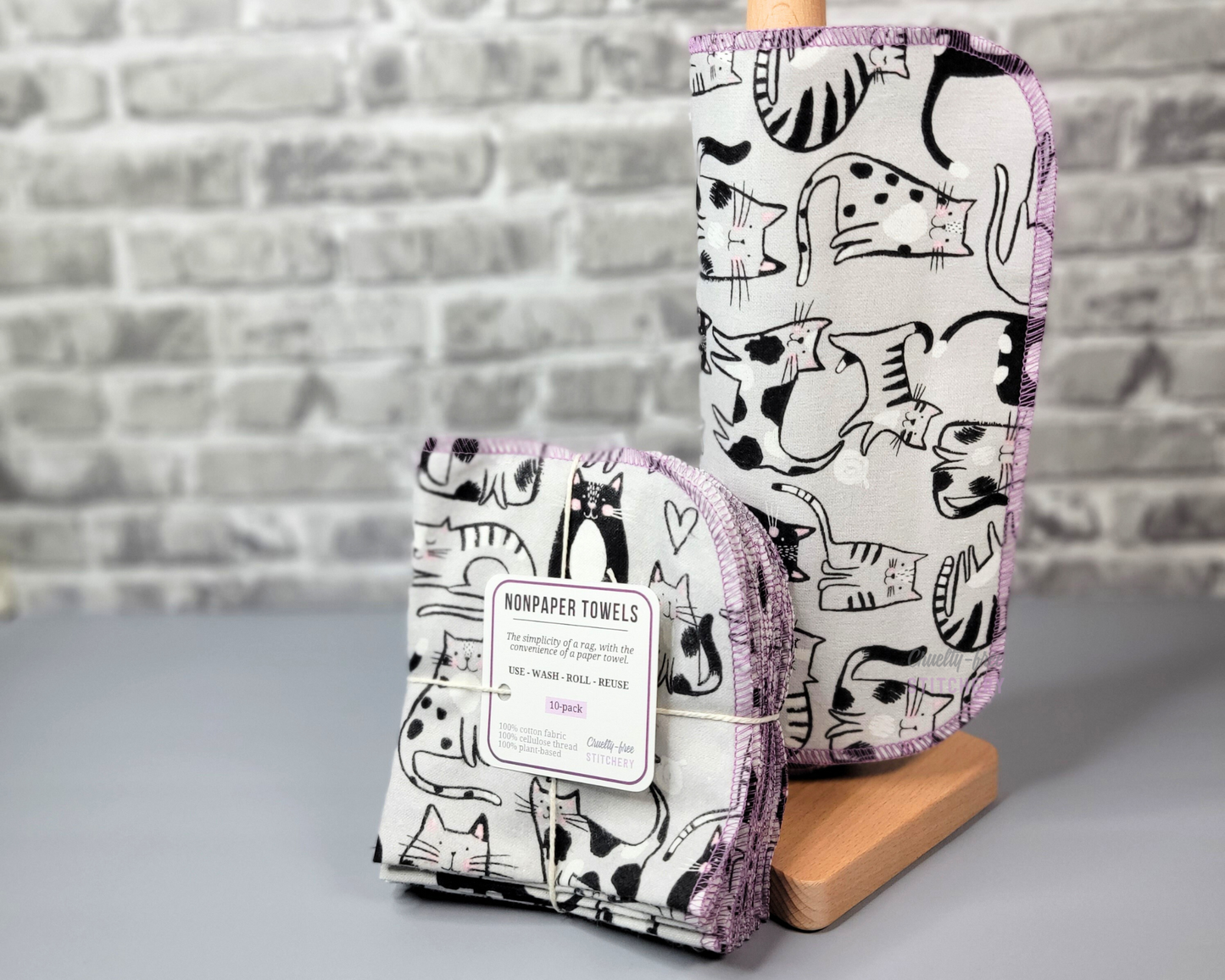 Gray Cats NonPaper Towels