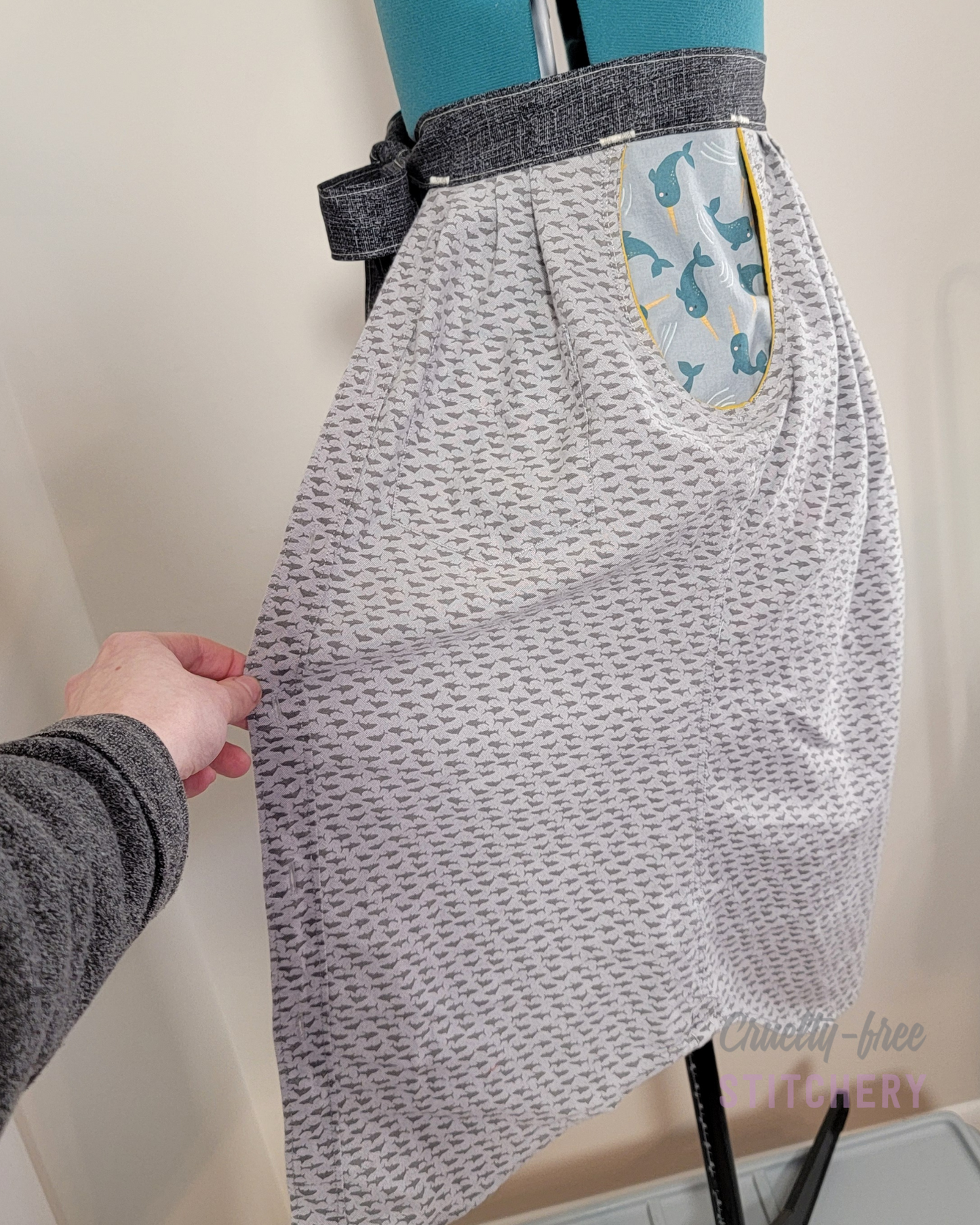 Sharks and Narwhals Half Apron (XS-M)