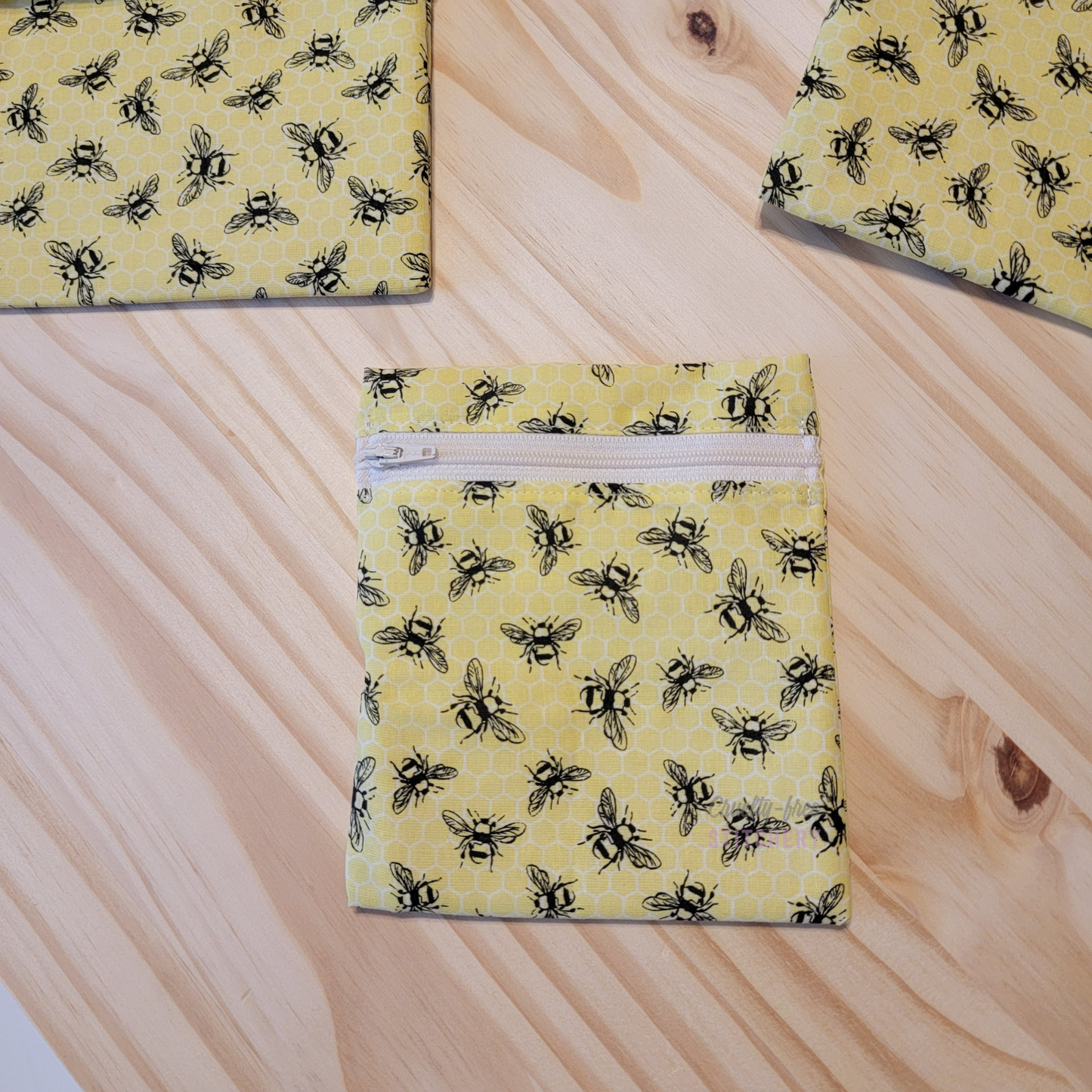 Yellow Bees Small Zip Snack Bag