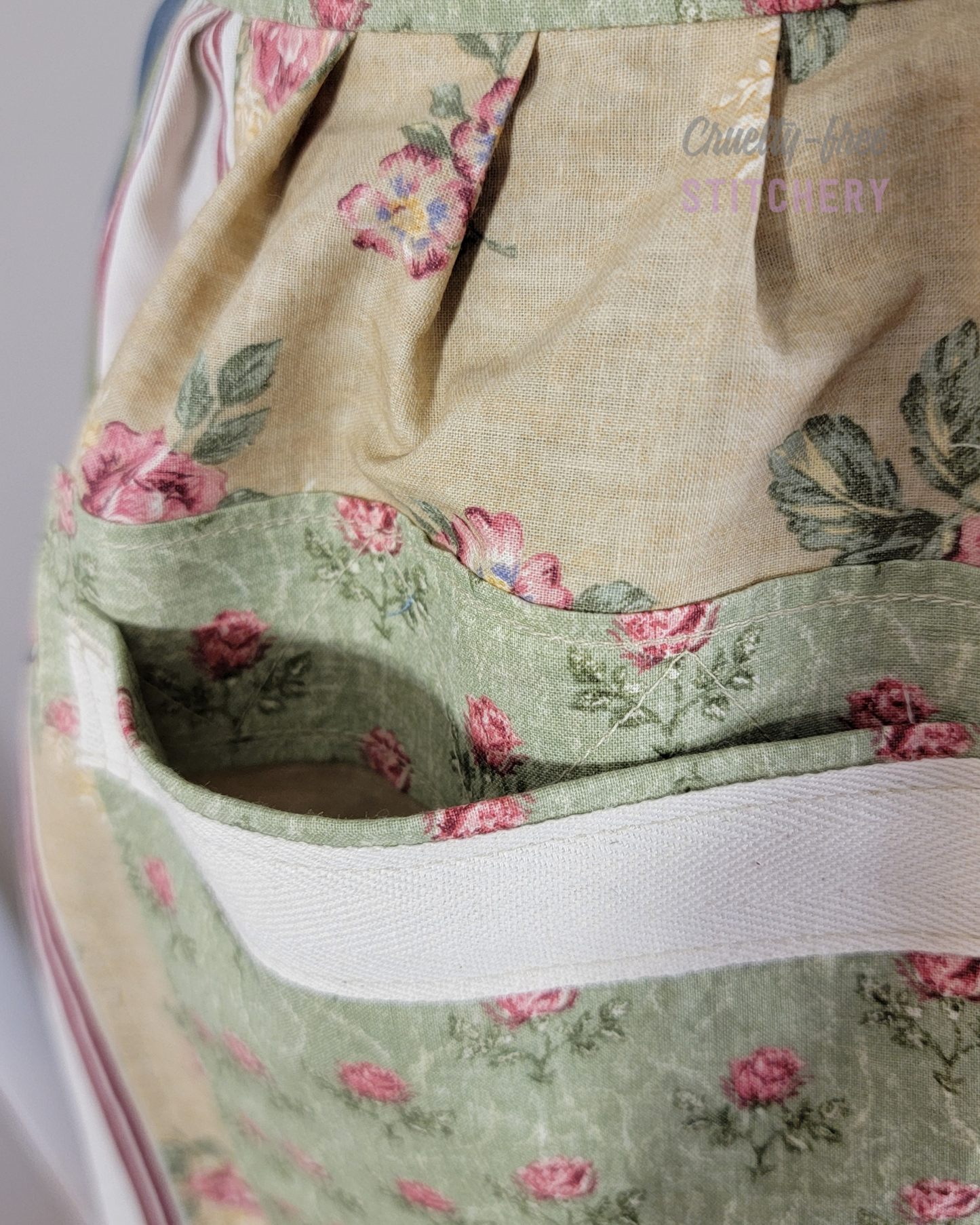 (SOLD) Granny Rose Stripes Half Apron