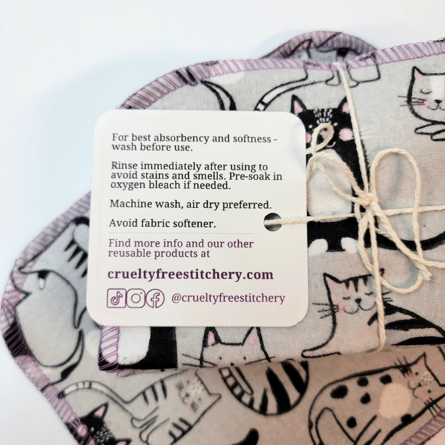 Gray Cats Cloth Wipes