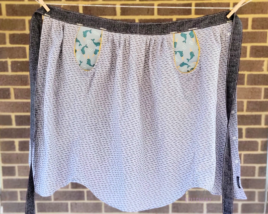 Sharks and Narwhals Half Apron (XS-M)