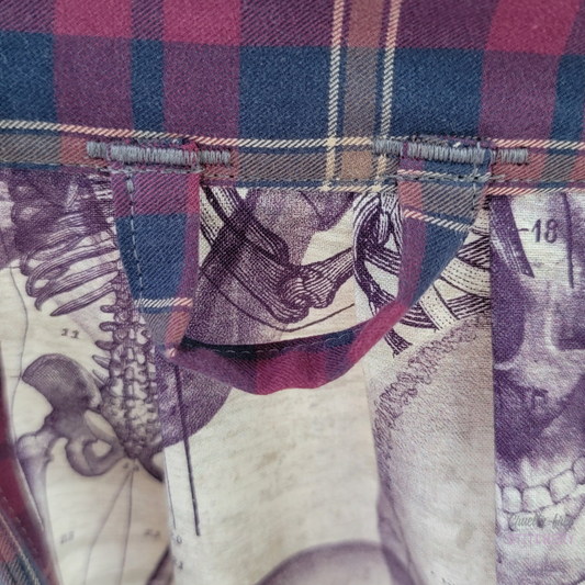 (SOLD) Grunge Skeletons Pleated Half Apron