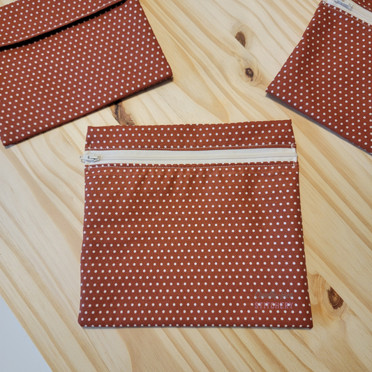Copper Dots Large Zip Snack Bag