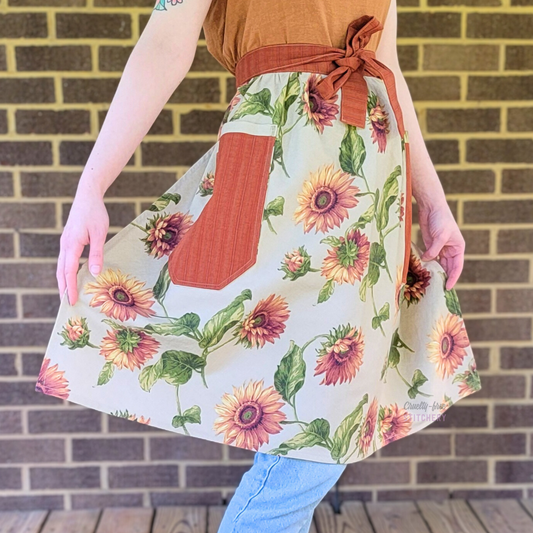 Sunflower Half Apron - Orange Ties (XS-M)