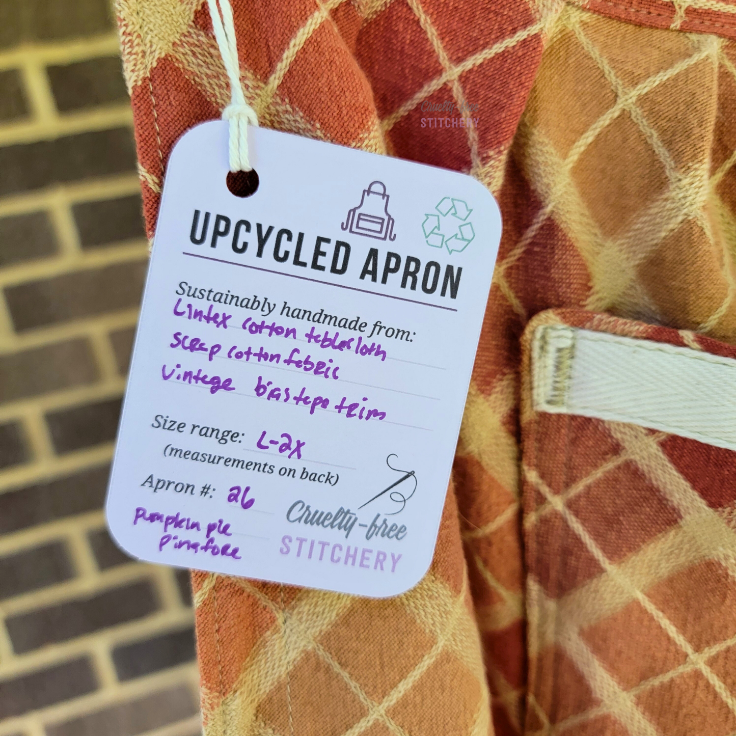Pumpkin Pie Plaid Pinafore Apron (L-2X)