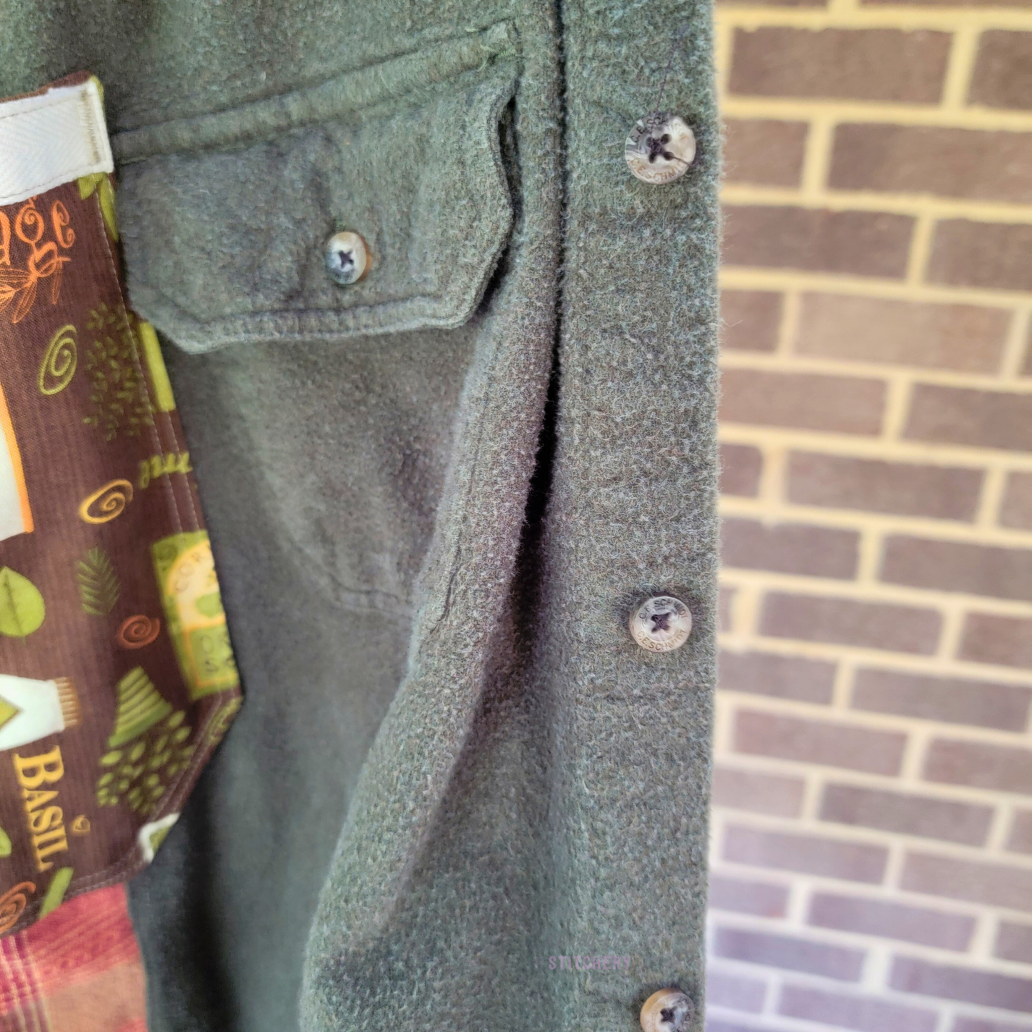 Green Flannel Autumn Plaid Half Apron (S-L)