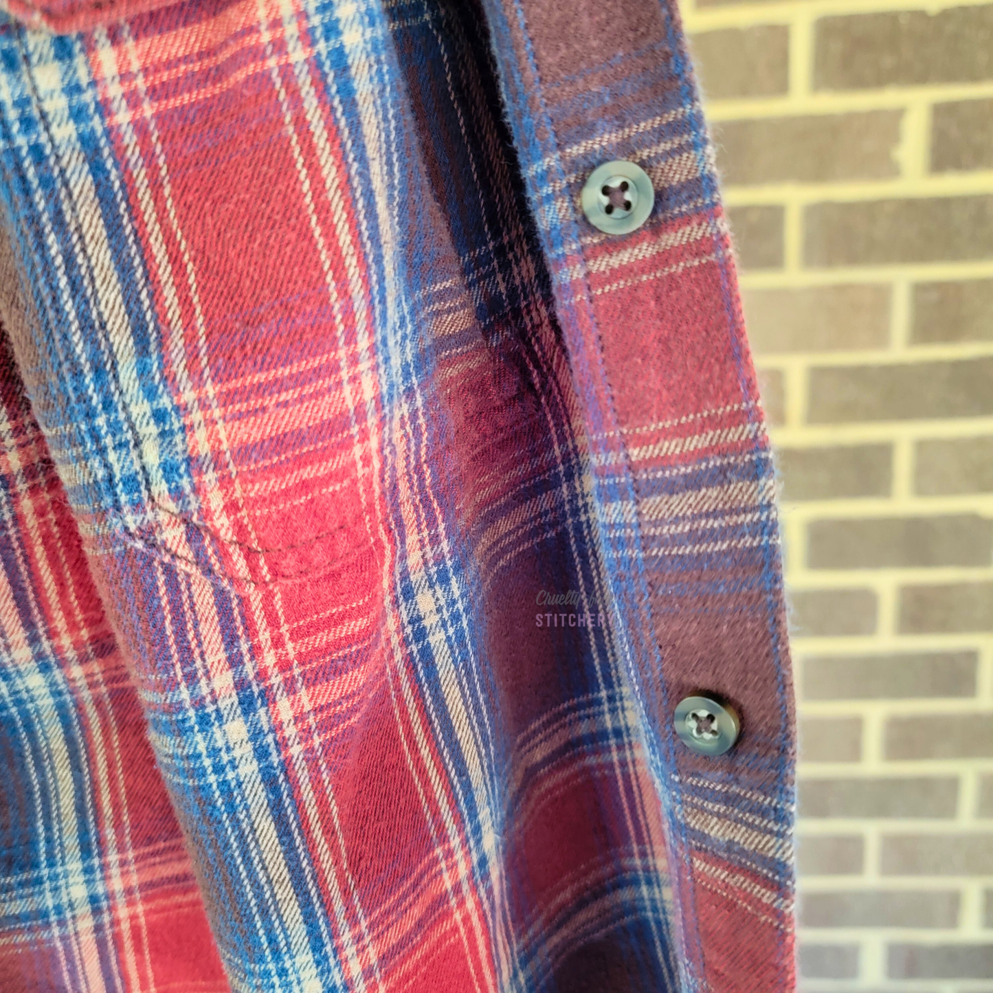 Country Plaid Pit Pocket Half Apron (L-2X)