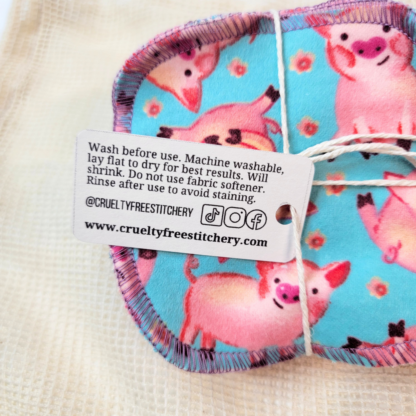 The back side of the paper tag, with care instructions. Can also be found in the item description.