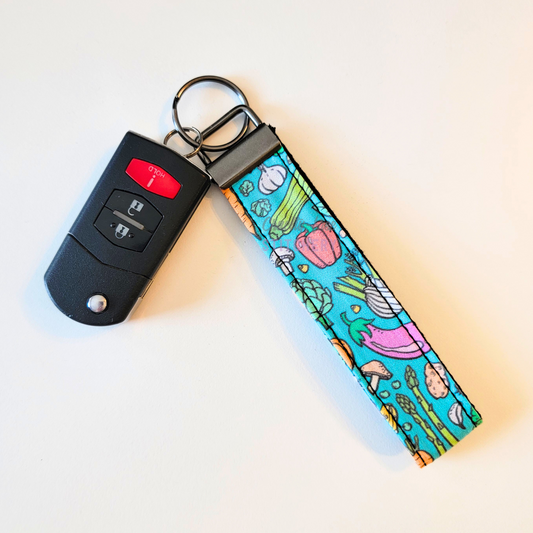 Blue Veggies Key Fob Wristlet