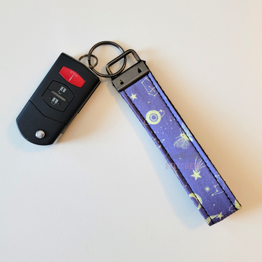 Purple Celestial Key Fob Wristlet