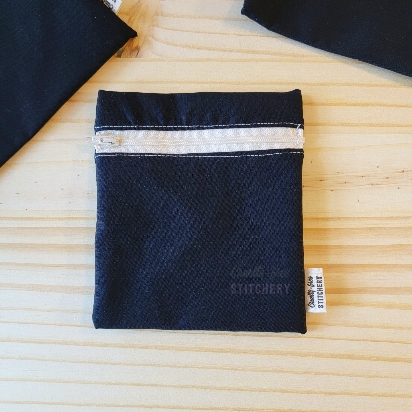 Solid Black Reusable Snack Bag