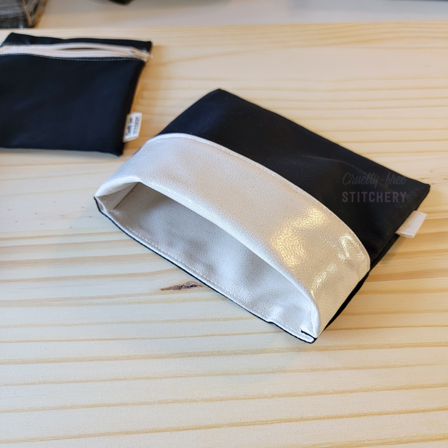 Solid Black Reusable Snack Bag