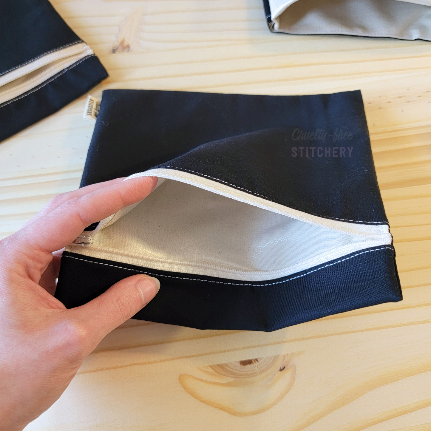 Solid Black Reusable Snack Bag