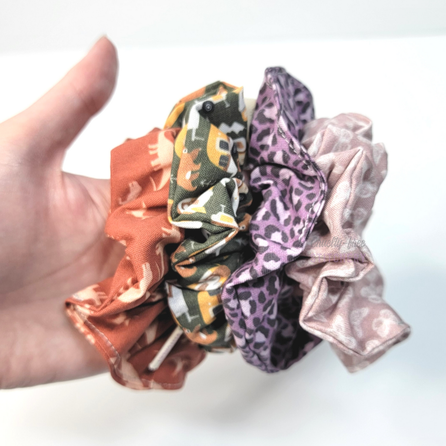 All four scrunchies on my hand.