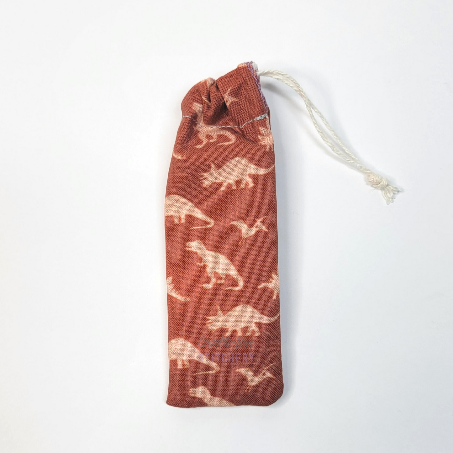 Spork pouch with the drawstring closed.