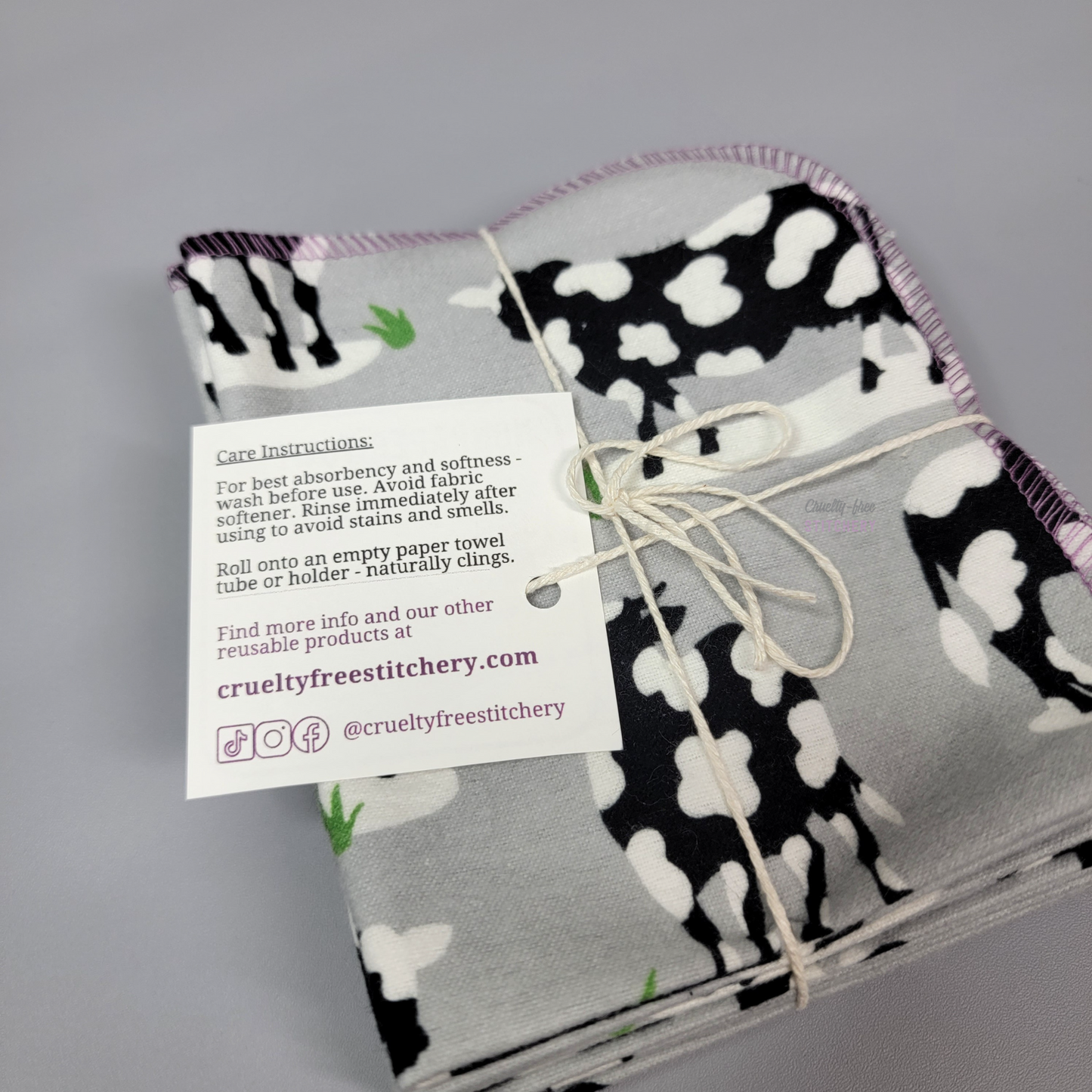 The back of the small tag with care instructions.