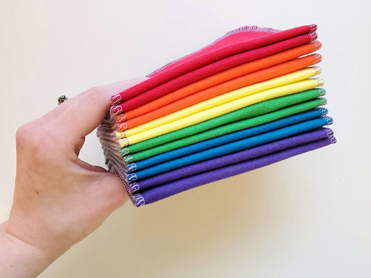 Rainbow Solid Cloth Wipes