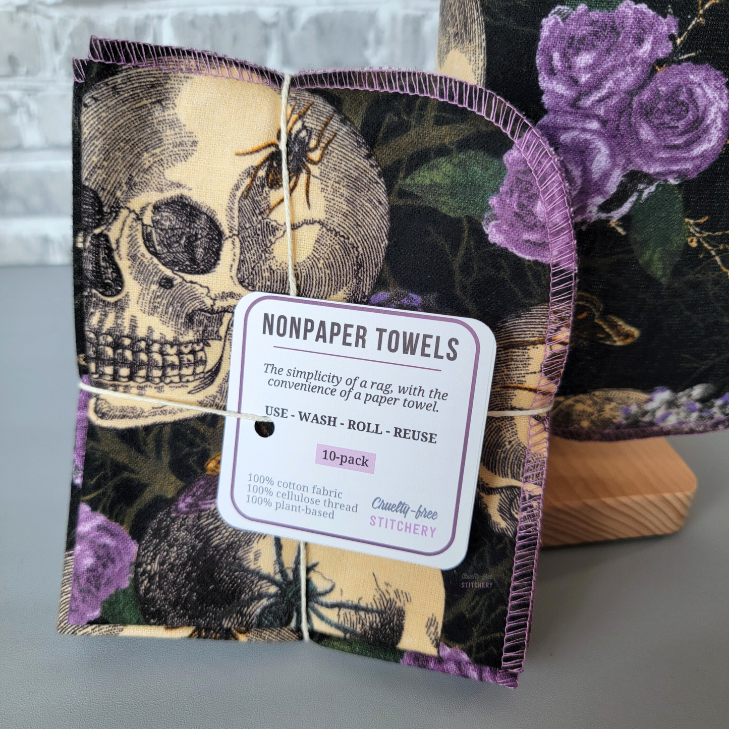 Purple Rose Skulls NonPaper Towels