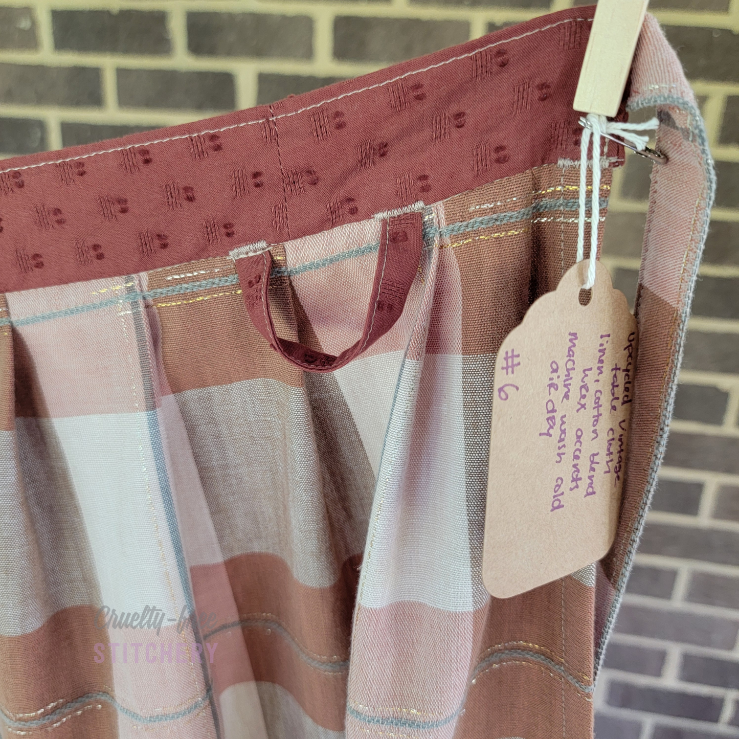 Orange and Tan Linen-Blend Half Apron, matching ties