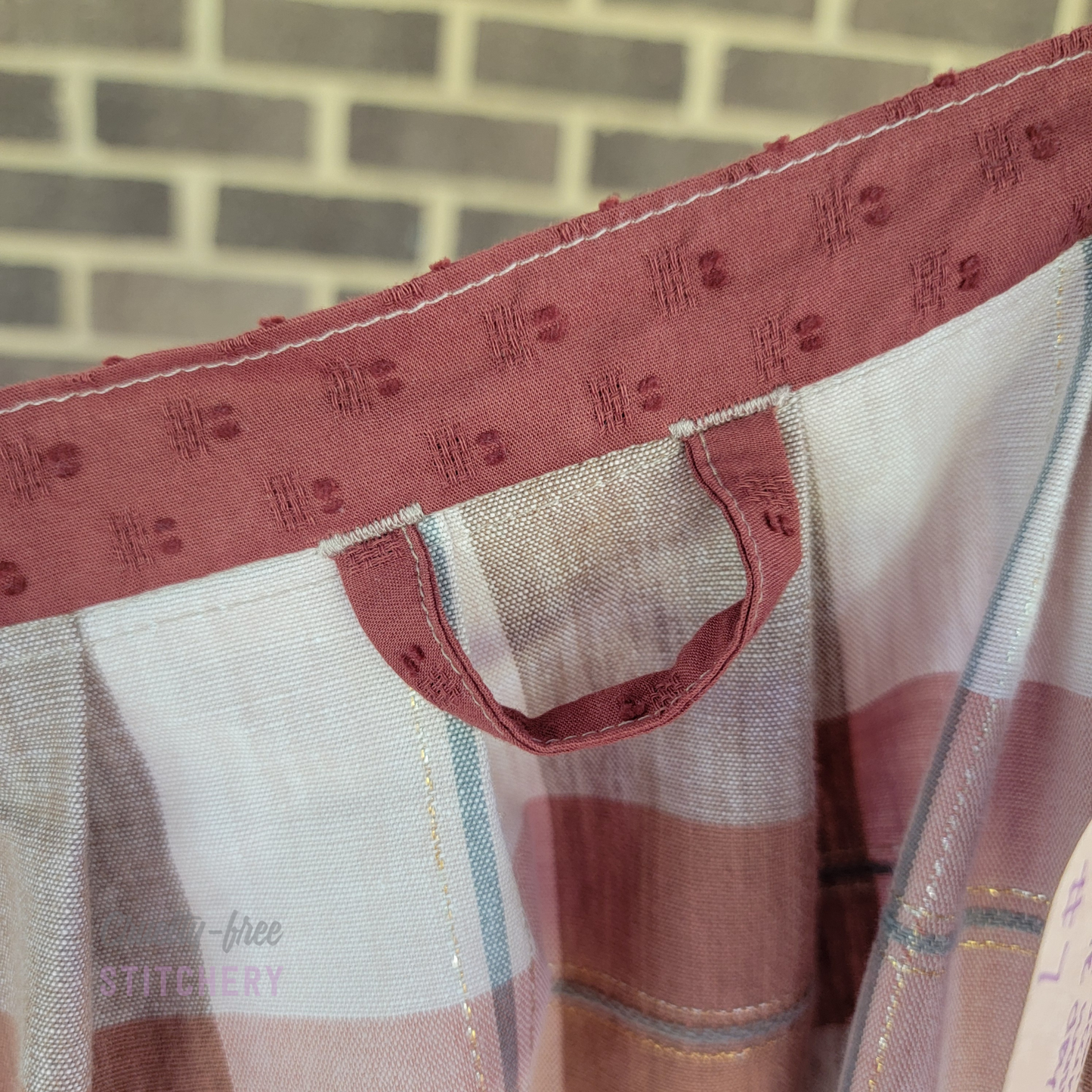 (SOLD) Orange and Tan Linen-blend Half Apron, Orange Ties