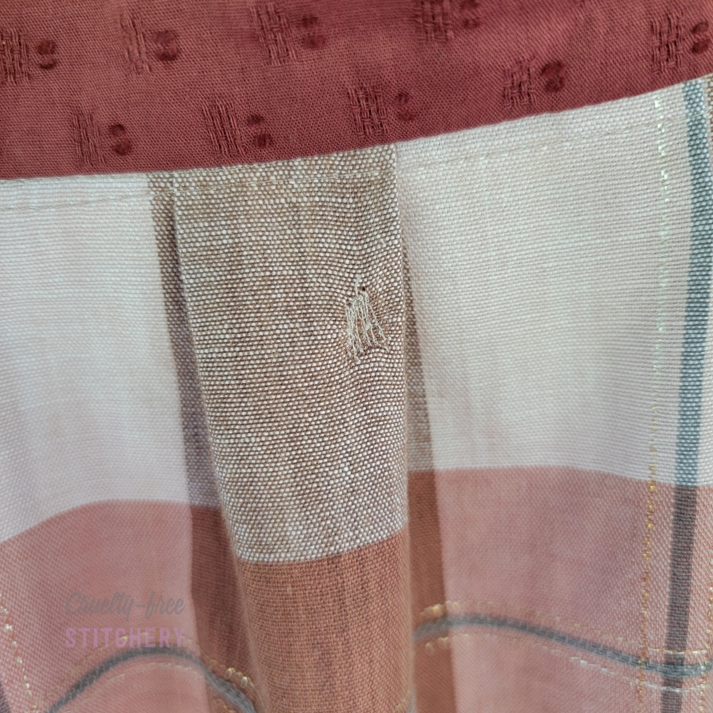 (SOLD) Orange and Tan Linen-blend Half Apron, Orange Ties