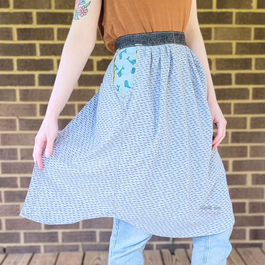 Sharks and Narwhals Half Apron (XS-M)