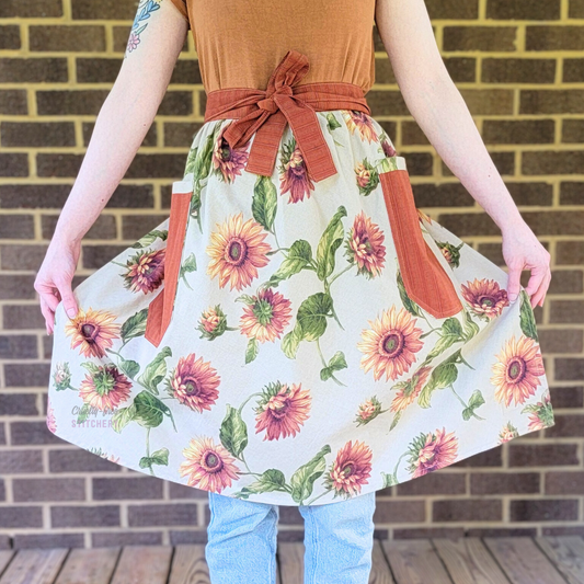Sunflower Half Apron - Orange Ties (XS-M)