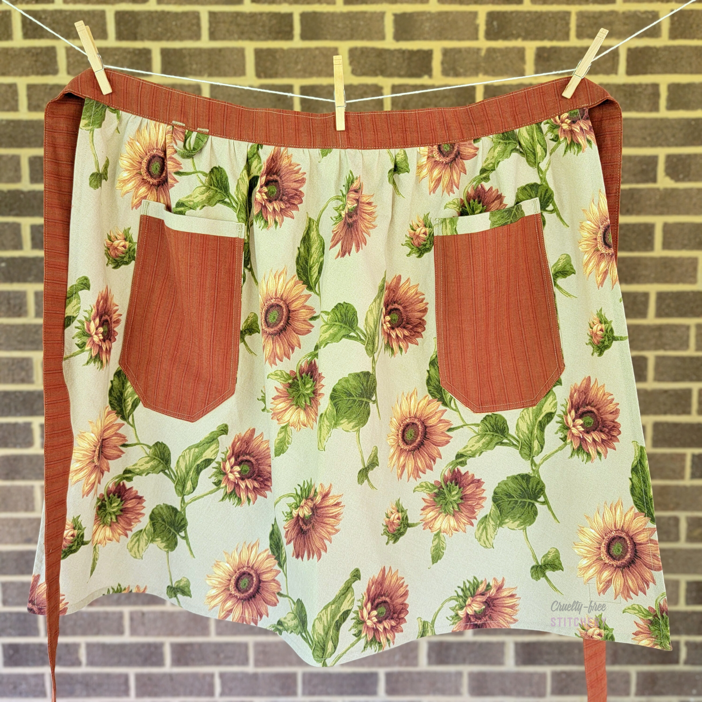Sunflower Half Apron - Orange Ties (XS-M)