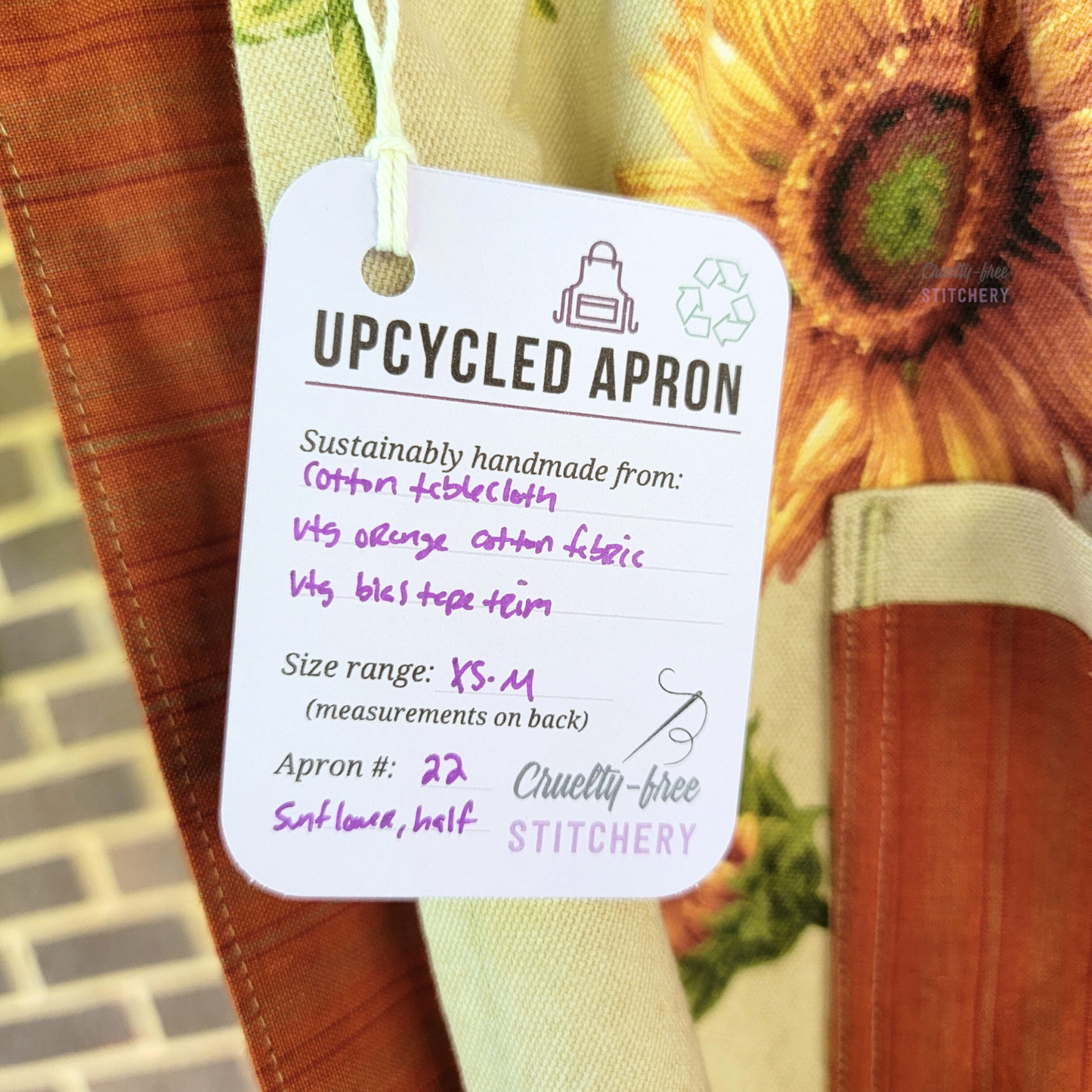 Sunflower Half Apron - Orange Ties (XS-M)