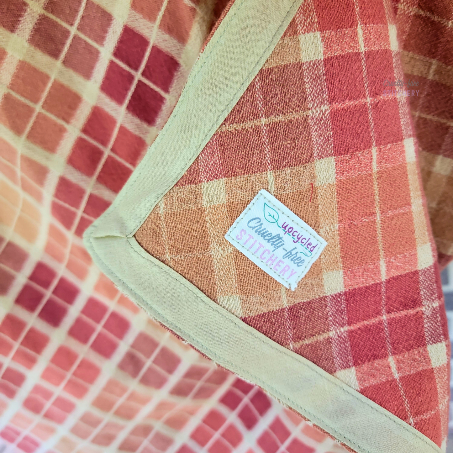 Pumpkin Pie Plaid Pinafore Apron (L-2X)