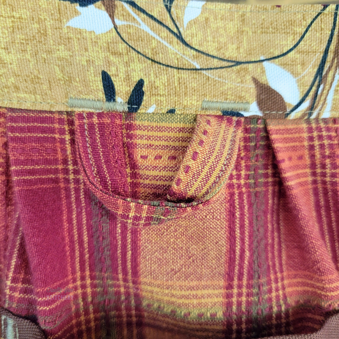 Autumn Plaid Yellow Ties Half Apron (M-XL)
