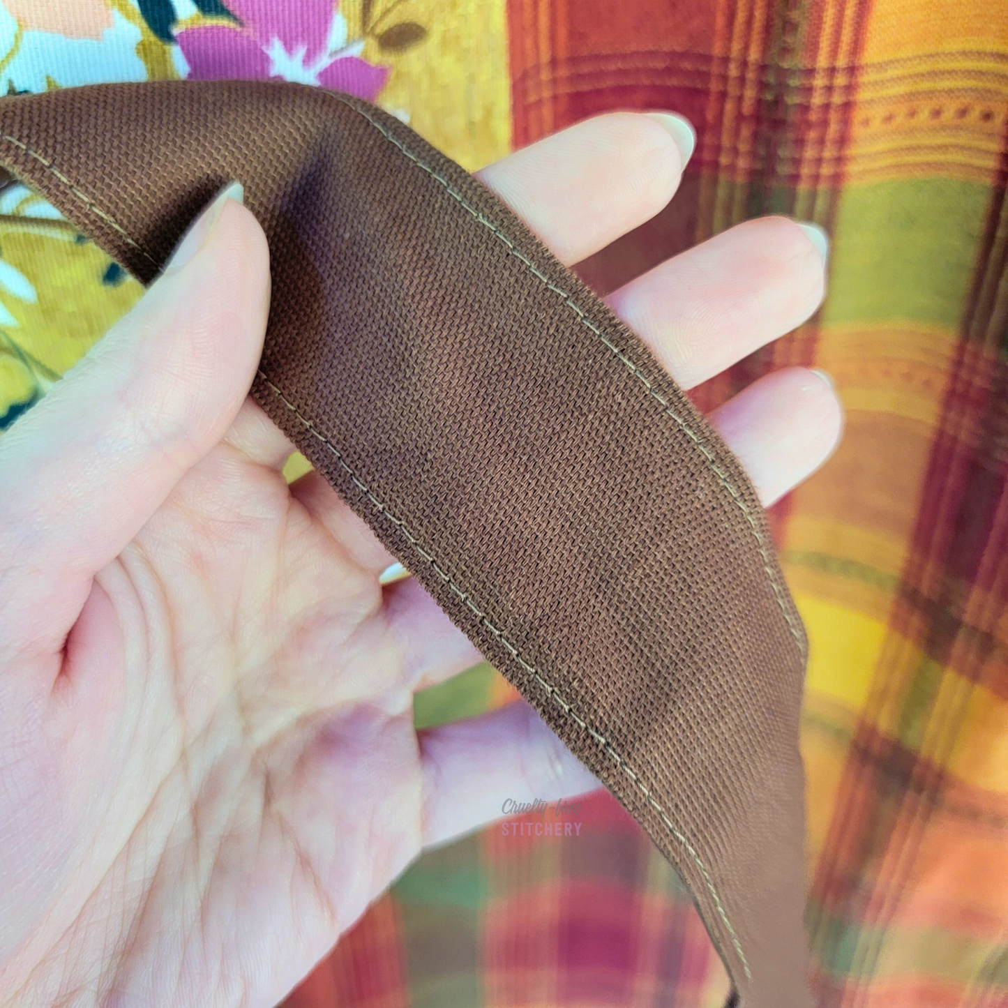 Autumn Plaid Brown Ties Half Apron (M-XL)