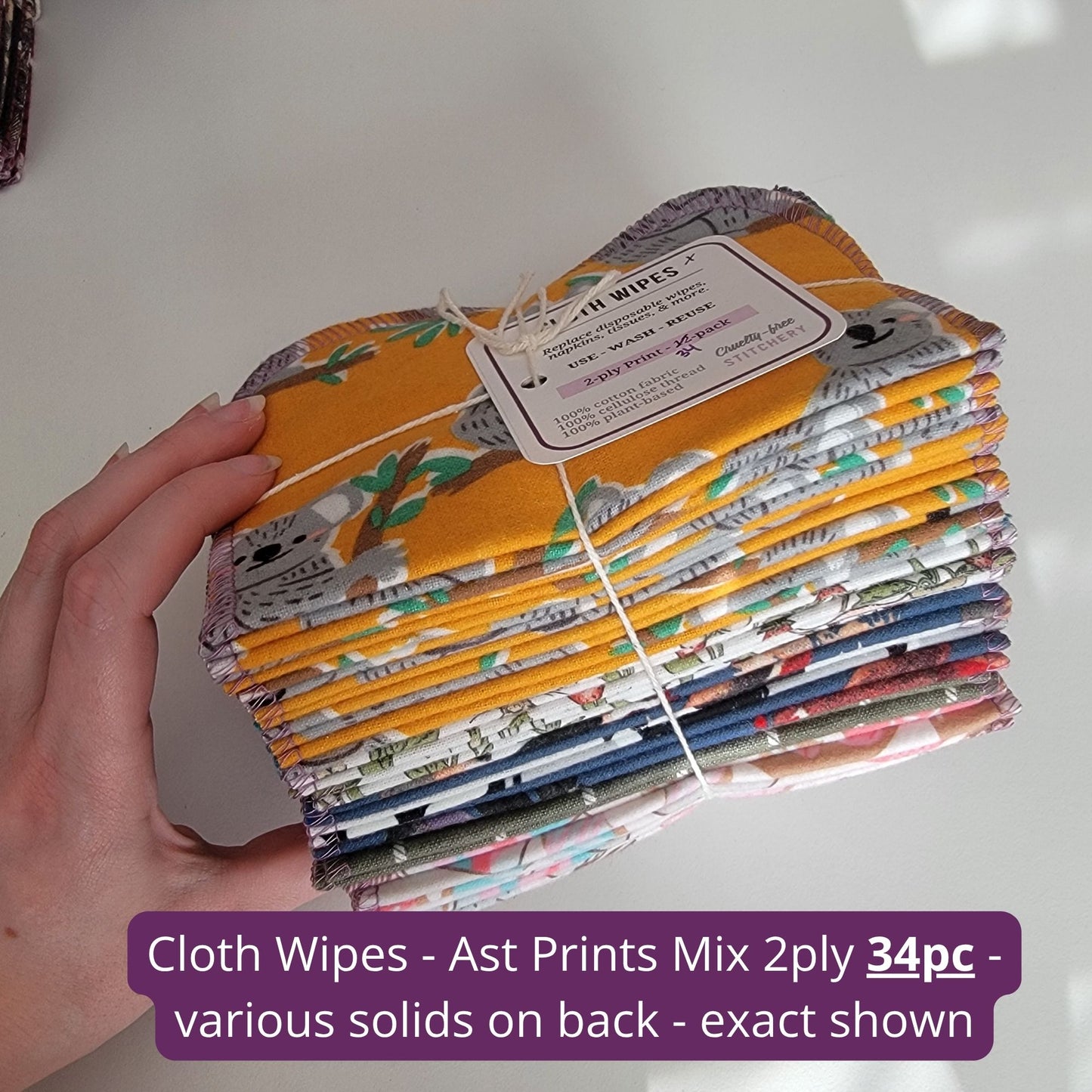 SECONDS - NonPaper Towels, Cotton Rounds, Cloth Wipes