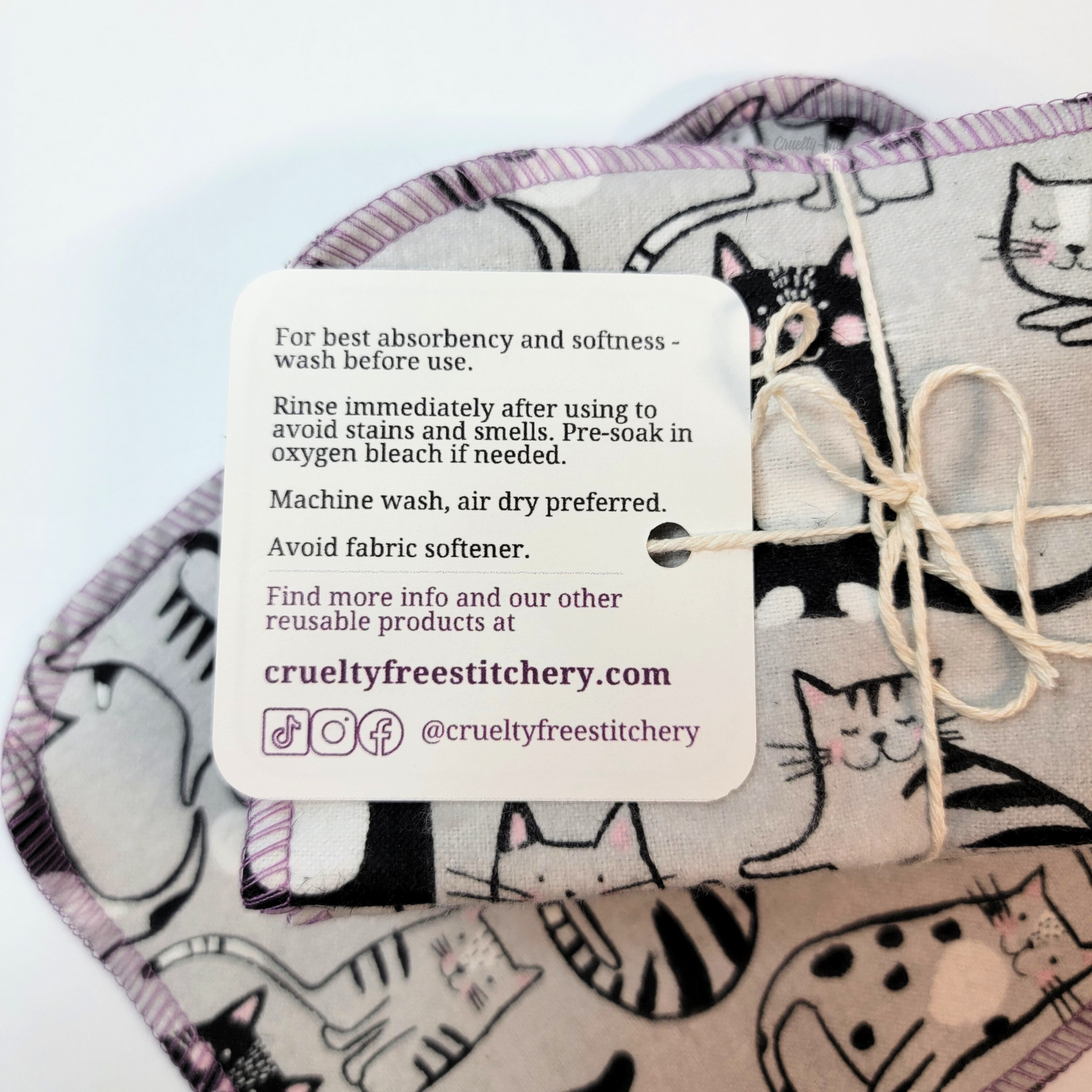 The back of the tag with care instructions, can be found in the item description.