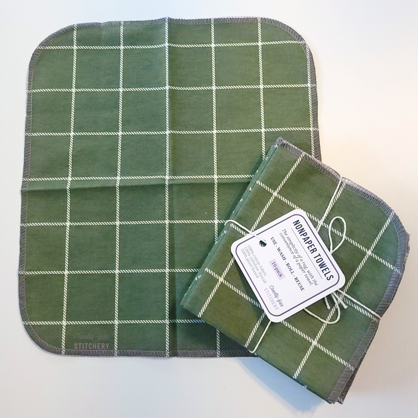 Green Plaid NonPaper Towels