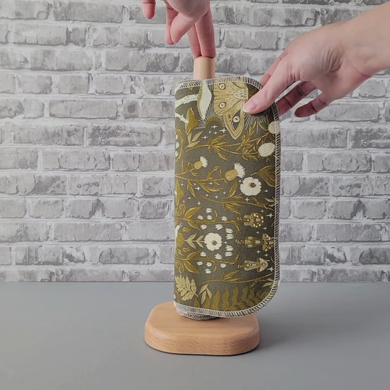 Unrolling one of the Lunar Forest NonPaper Towels.