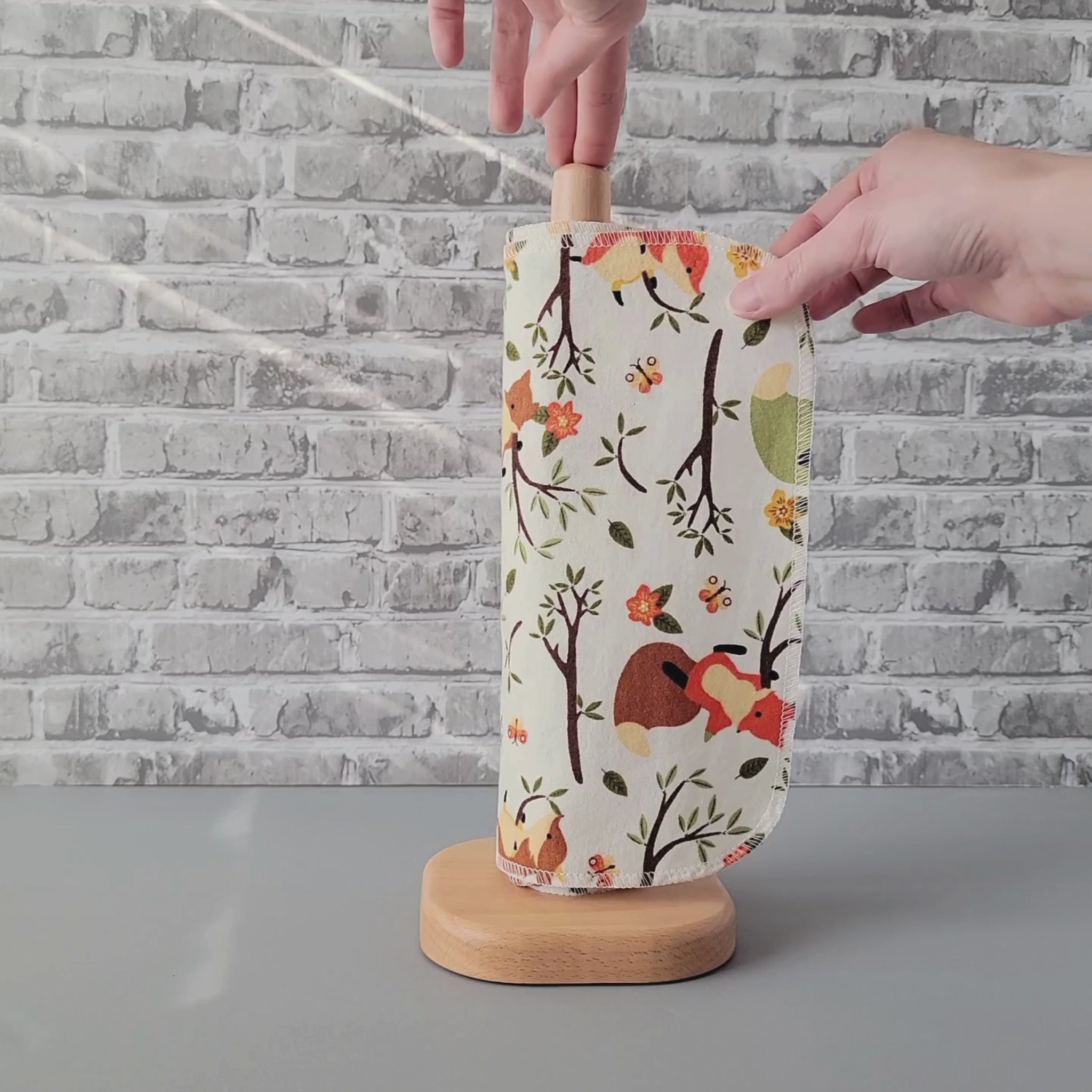 Unrolling an Ivory Foxes NonPaper Towel